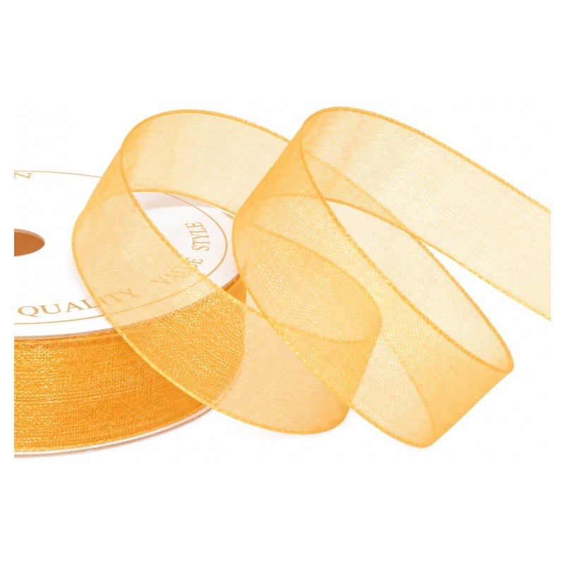 2 Mètres de Ruban d'Organza Orange 15mm