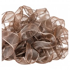 2 Mètres de Ruban Organza Chocolat Froissé 10mm pour la Création de Bijoux Fantaisie - DIY