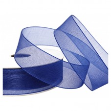 2 Mètres de Ruban d'Organza Bleu Nuit 15mm pour la Création de Bijoux Fantaisie - DIY