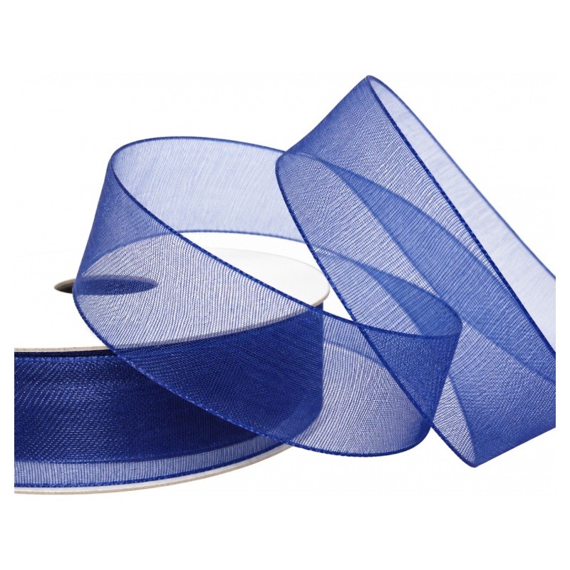 2 Mètres de Ruban d'Organza Bleu Nuit 15mm