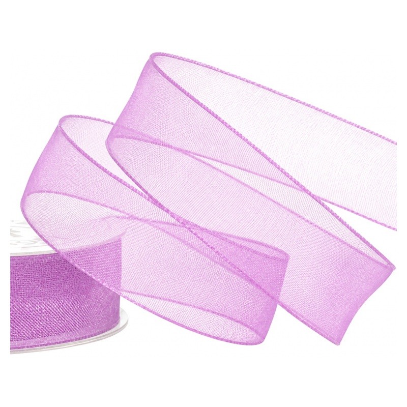 2 Mètres de Ruban d'Organza Mauve 15mm