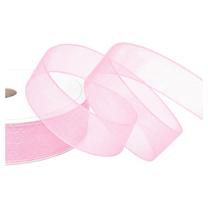 2 Mètres de Ruban d'Organza Rose Pâle 15mm