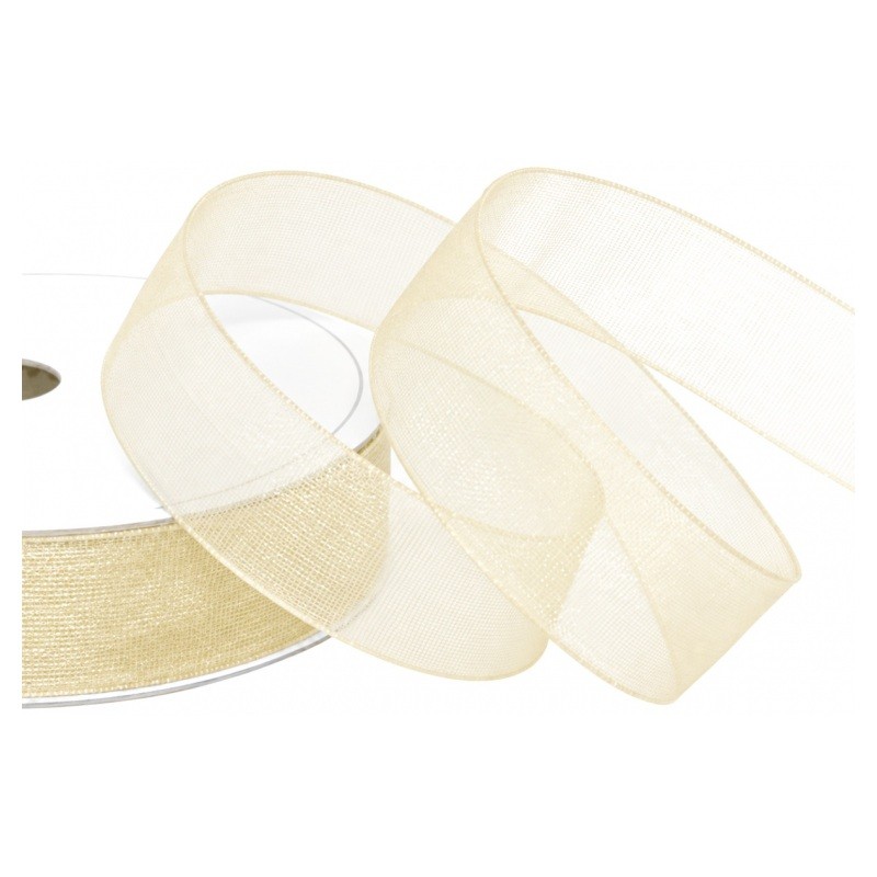 2 Mètres de Ruban d'Organza Ivoire 15mm