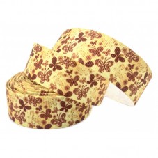 1 Mètre de Ruban Gros Grain Imprimé Papillon Automne 22mm pour la Création de Bijoux Fantaisie - DIY