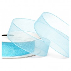2 Mètres de Ruban d'Organza Bleu Ciel 15mm pour la Création de Bijoux Fantaisie - DIY
