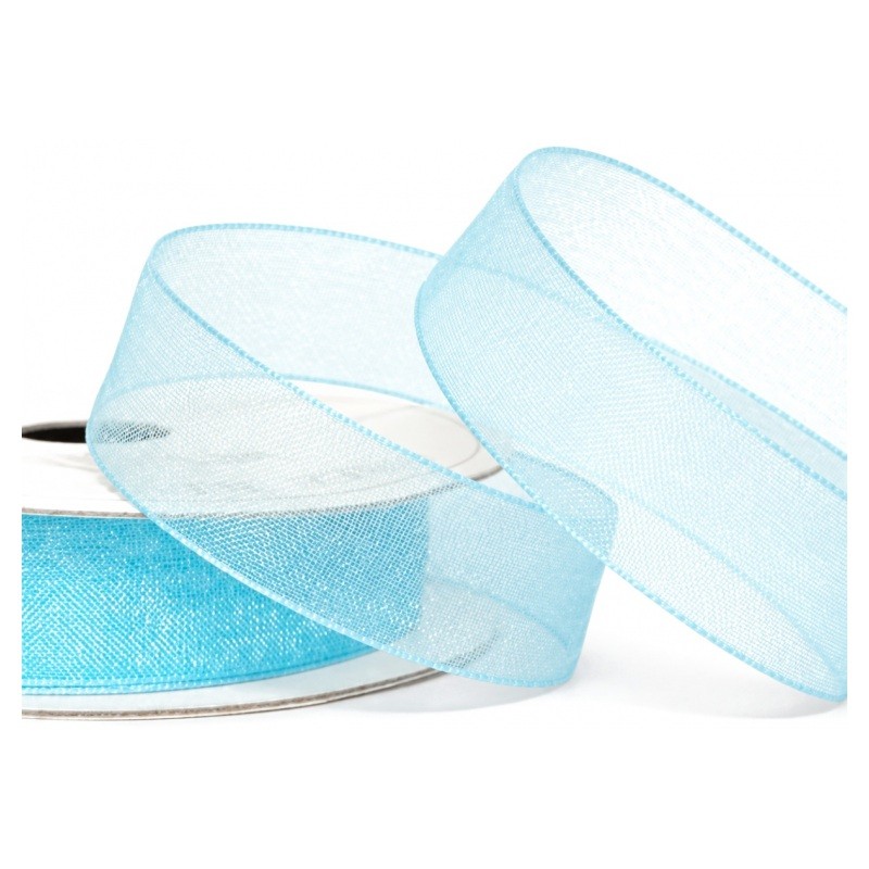 2 Mètres de Ruban d'Organza Bleu Ciel 15mm