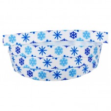 1 Mètre de Ruban Gros Grain Flocon de Neige Noël 9mm pour la Création de Bijoux Fantaisie - DIY