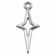 5 Breloques Étoile Noël Argenté 23x10mm pour la Création de Bijoux Fantaisie - DIY