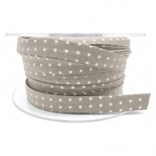 1 Mètre de Biais de Lawn Pois Taupe 10mm pour la Création de Bijoux Fantaisie - DIY
