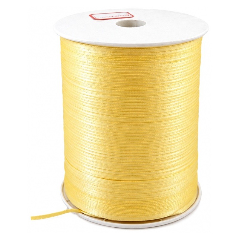 6 Mètres de Ruban Satin Jaune d'Or 3mm