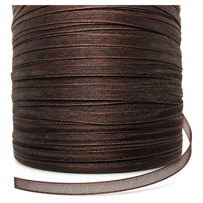 2 Mètres de Ruban d'Organza Chocolat 3mm