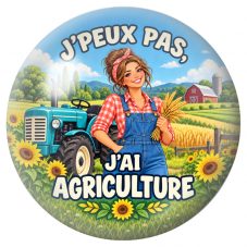 Cabochon en Verre Illustré J’Peux Pas, J’ai Agriculture – Agricultrice 12 à 25mm pour la Création de Bijoux Fantaisie - DIY