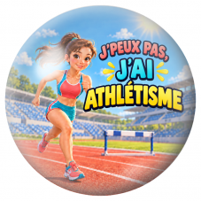 Cabochon en Verre Illustré J’Peux Pas, J’ai Athlétisme – Femme 12 à 25mm pour la Création de Bijoux Fantaisie - DIY