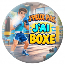 Cabochon en Verre Illustré J’Peux Pas, J’ai Boxe – Homme 12 à 25mm pour la Création de Bijoux Fantaisie - DIY