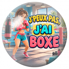 Cabochon en Verre Illustré J’Peux Pas, J’ai Boxe – Femme 12 à 25mm pour la Création de Bijoux Fantaisie - DIY