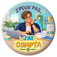 Cabochon en Verre Illustré J’Peux Pas, J’ai Compta – Homme 12 à 25mm pour la Création de Bijoux Fantaisie - DIY