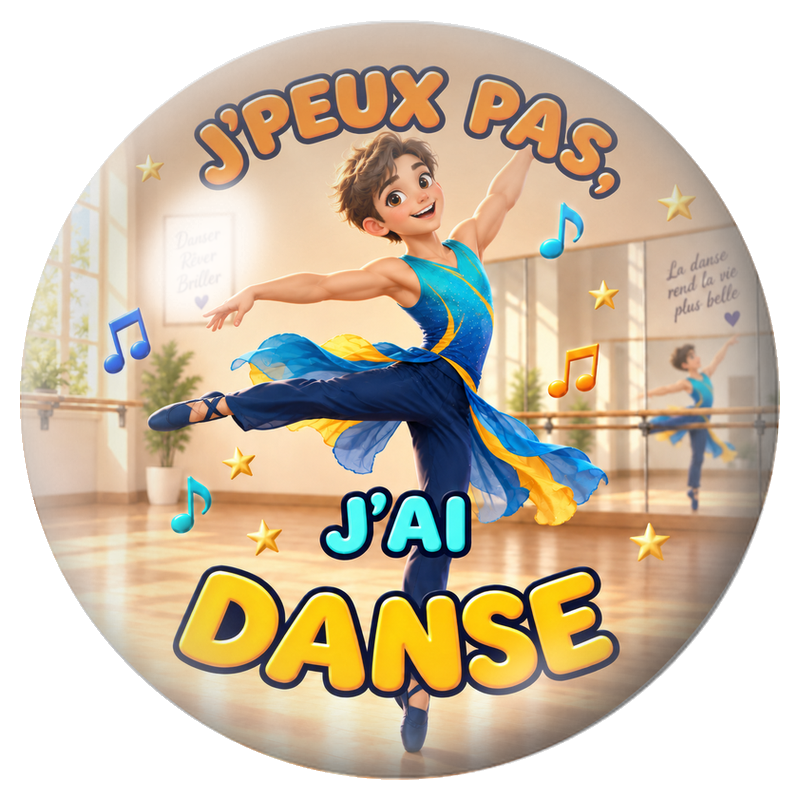 Cabochon en Verre Illustré J’Peux Pas, J’ai Danse – Danseur 12 à 25mm pour la Création de Bijoux Fantaisie - DIY