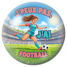Cabochon en Verre Illustré J’Peux Pas, J’ai Football – Femme 12 à 25mm pour la Création de Bijoux Fantaisie - DIY