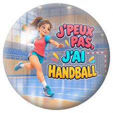 Cabochon en Verre Illustré J’Peux Pas, J’ai Handball – Femme 12 à 25mm pour la Création de Bijoux Fantaisie - DIY