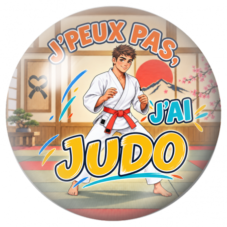 Cabochon en Verre Illustré J’Peux Pas, J’ai Judo – Homme 12 à 25mm