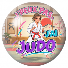 Cabochon en Verre Illustré J’Peux Pas, J’ai Judo – Femme 12 à 25mm pour la Création de Bijoux Fantaisie - DIY