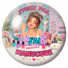 Cabochon en Verre Illustré J’Peux Pas, J’ai Manucure 12 à 25mm pour la Création de Bijoux Fantaisie - DIY