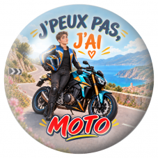 Cabochon en Verre Illustré J’Peux Pas, J’ai Moto – Homme 12 à 25mm pour la Création de Bijoux Fantaisie - DIY