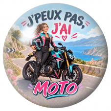 Cabochon en Verre Illustré J’Peux Pas, J’ai Moto – Femme 12 à 25mm pour la Création de Bijoux Fantaisie - DIY