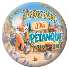Cabochon en Verre Illustré J’Peux Pas, J’ai Pétanque – Homme 12 à 25mm pour la Création de Bijoux Fantaisie - DIY