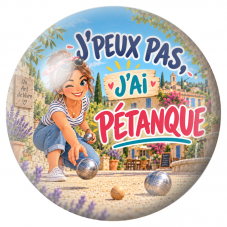 Cabochon en Verre Illustré J’Peux Pas, J’ai Pétanque – Femme 12 à 25mm pour la Création de Bijoux Fantaisie - DIY