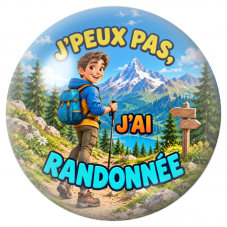 Cabochon en Verre Illustré J’Peux Pas, J’ai Randonnée – Homme 12 à 25mm pour la Création de Bijoux Fantaisie - DIY