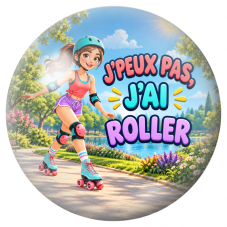 Cabochon en Verre Illustré J’Peux Pas, J’ai Roller – Femme 12 à 25mm pour la Création de Bijoux Fantaisie - DIY