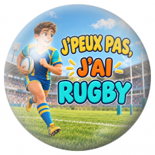 Cabochon en Verre Illustré J’Peux Pas, J’ai Rugby – Homme 12 à 25mm pour la Création de Bijoux Fantaisie - DIY