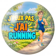 Cabochon en Verre Illustré J’Peux Pas, J’ai Running – Homme 12 à 25mm pour la Création de Bijoux Fantaisie - DIY