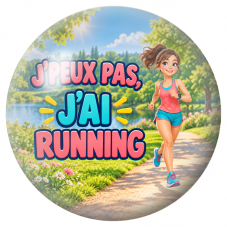 Cabochon en Verre Illustré J’Peux Pas, J’ai Running – Femme 12 à 25mm pour la Création de Bijoux Fantaisie - DIY