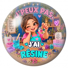Cabochon en Verre Illustré J’Peux Pas, J’ai Résine 12 à 25mm pour la Création de Bijoux Fantaisie - DIY