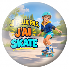 Cabochon en Verre Illustré J’Peux Pas, J’ai Skate – Homme 12 à 25mm pour la Création de Bijoux Fantaisie - DIY