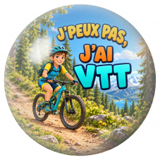 Cabochon en Verre Illustré J’Peux Pas, J’ai VTT – Homme 12 à 25mm pour la Création de Bijoux Fantaisie - DIY