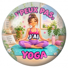 Cabochon en Verre Illustré J’Peux Pas, J’ai Yoga 12 à 25mm pour la Création de Bijoux Fantaisie - DIY