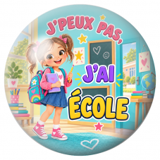 Cabochon en Verre Illustré J’Peux Pas, J’ai École 12 à 25mm pour la Création de Bijoux Fantaisie - DIY