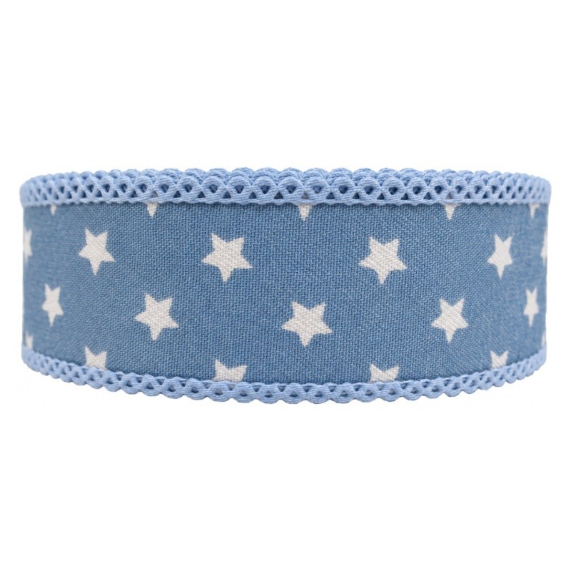 18 Mètres de Ruban Gros Grain Étoile Bleu 25mm