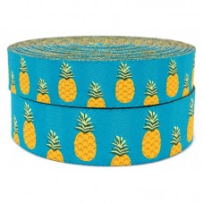 1 Mètre de Ruban Tissé Jacquard Ananas 22mm pour la Création de Bijoux Fantaisie - DIY
