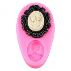 Moule en Silicone Lady Vintage Victorien Fimo Résine Gâteau pour la Création de Bijoux Fantaisie - DIY
