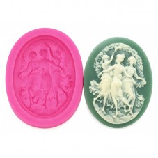 Moule en Silicone Camée Danseuses 29x39mm Résine Fimo Gâteau pour la Création de Bijoux Fantaisie - DIY