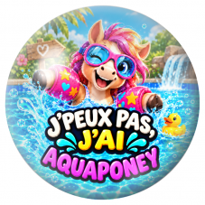 Cabochon en Verre Illustré J’Peux Pas, J’ai Aquaponey 12 à 25mm pour la Création de Bijoux Fantaisie - DIY