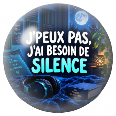 Cabochon en Verre Illustré J’Peux Pas, J’ai Besoin de Silence 12 à 25mm pour la Création de Bijoux Fantaisie - DIY