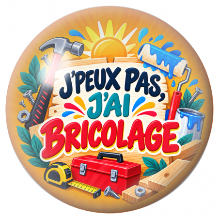 Cabochon en Verre Illustré J’Peux Pas, J’ai Bricolage 12 à 25mm