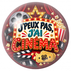 Cabochon en Verre Illustré J’Peux Pas, J’ai Cinéma 12 à 25mm pour la Création de Bijoux Fantaisie - DIY