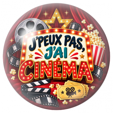 Cabochon en Verre Illustré J’Peux Pas, J’ai Cinéma 12 à 25mm