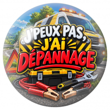 Cabochon en Verre Illustré J’Peux Pas, J’ai Dépannage 12 à 25mm pour la Création de Bijoux Fantaisie - DIY